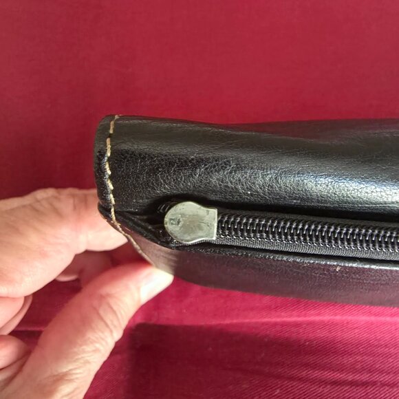 Vintage FOSSIL Genuine Leather Trifold Womens Wallet Credit Card Snap Black - Picture 12 of 12